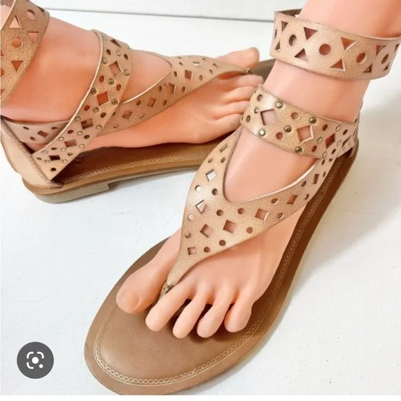 Yellow Box Shoes Yellow Box Womens Ankle Strap Thong Cut Out